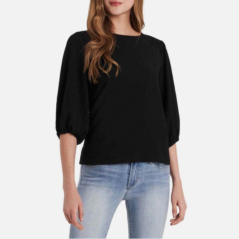 Vince Camuto Black Puff Sleeve Top
